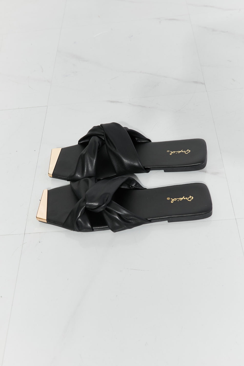 Qupid Ladies' Lunch Square Toe Crisscross Slide The Stout Steer