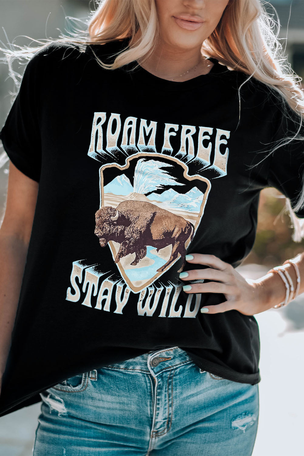 ROAM FREE STAY WILD Graphic Tee The Stout Steer