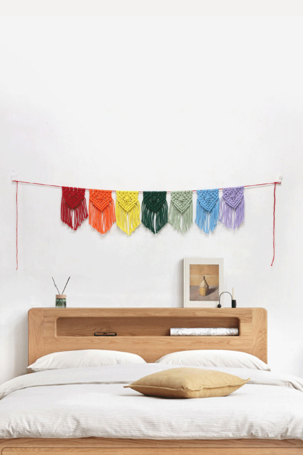 Rainbow Fringe Macrame Banner The Stout Steer
