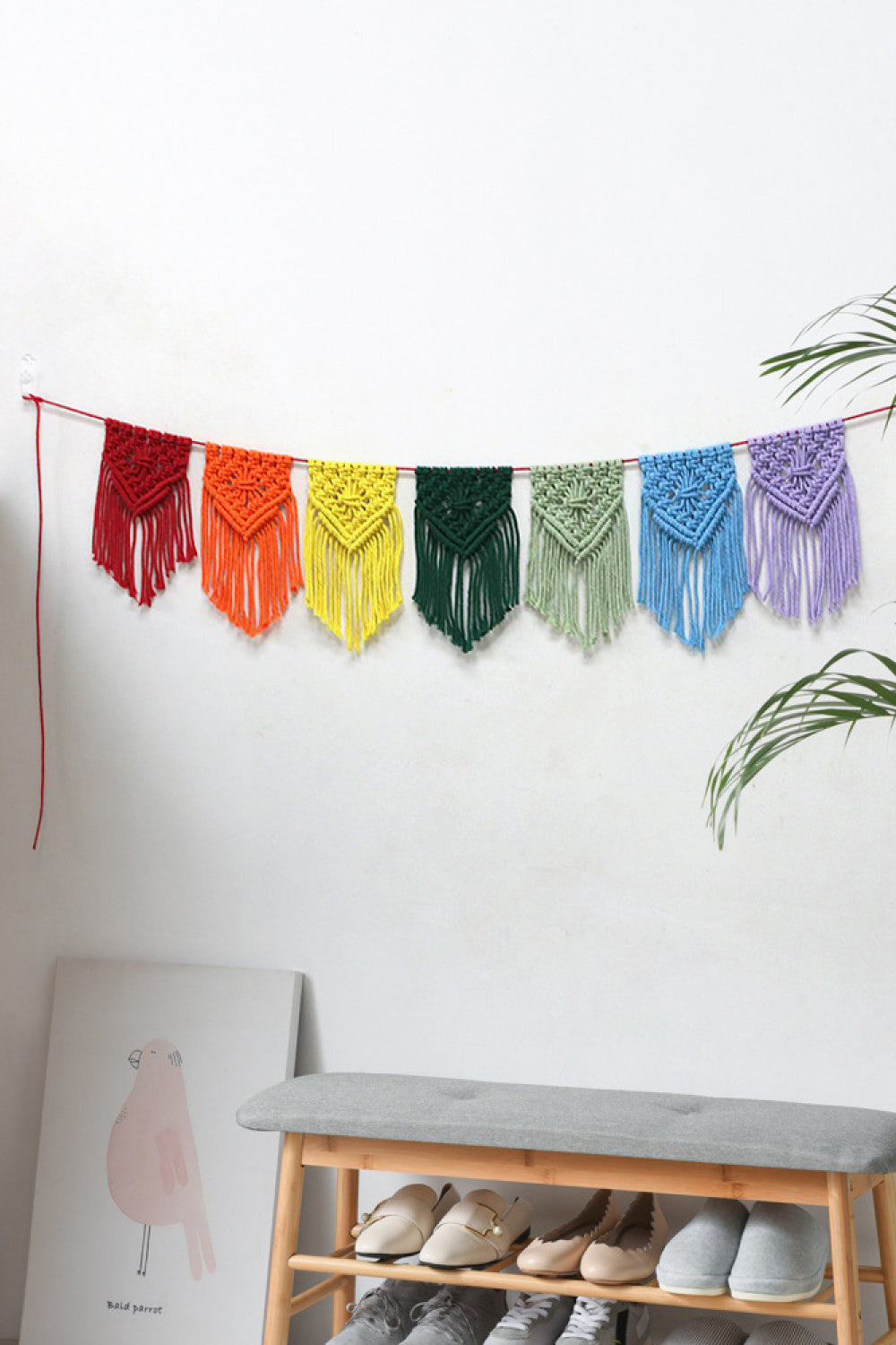 Rainbow Fringe Macrame Banner The Stout Steer