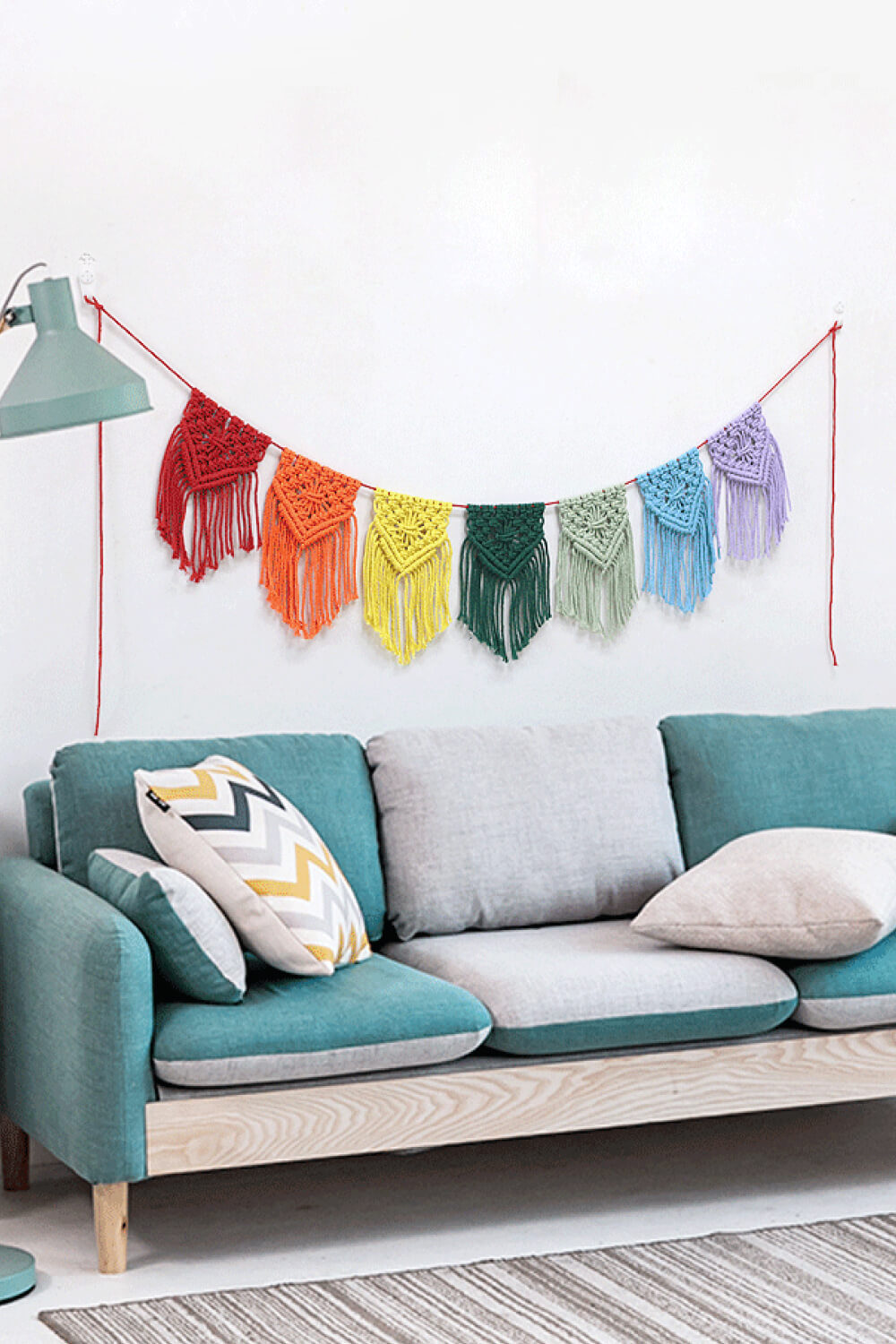 Rainbow Fringe Macrame Banner The Stout Steer