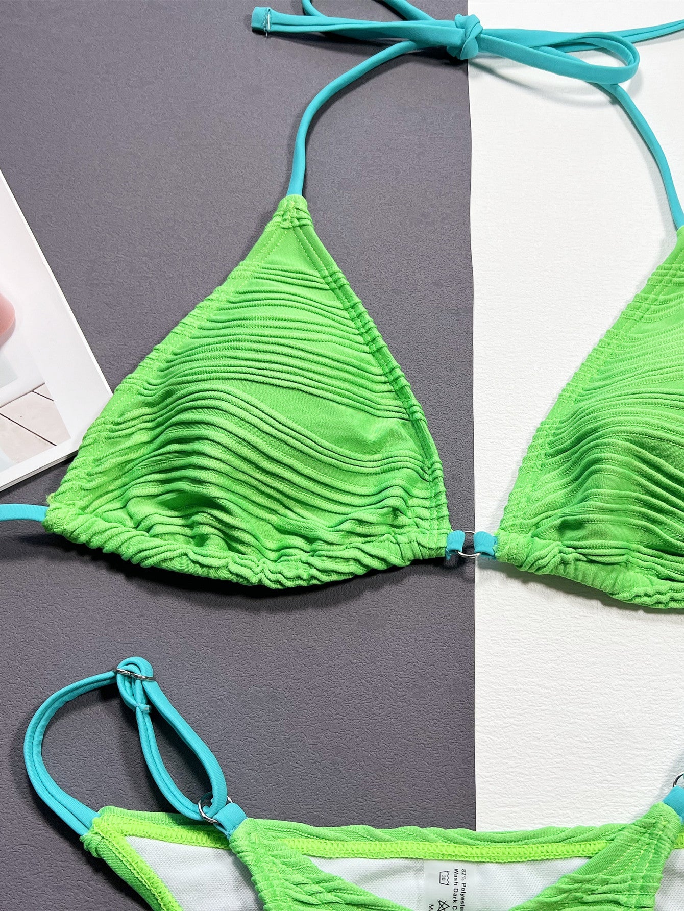 Ribbed Halter Neck Two-Piece Bikini Set The Stout Steer
