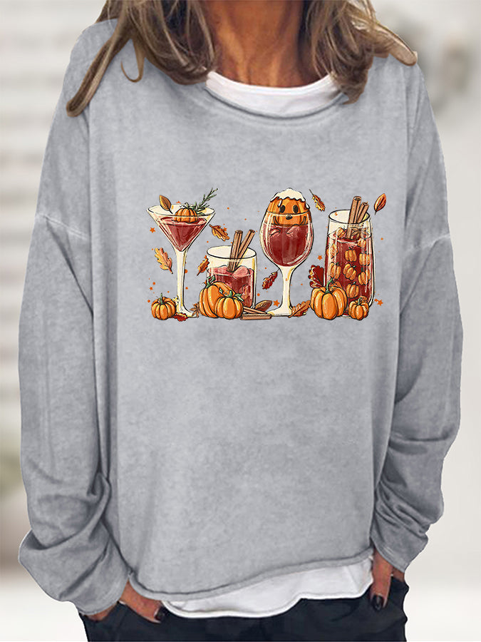 Round Neck Long Sleeve Full Size Graphic Sweatshirt The Stout Steer