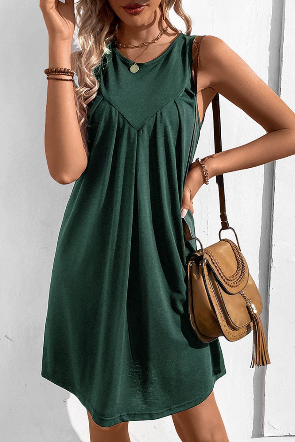 Round Neck Sleeveless Mini Dress The Stout Steer