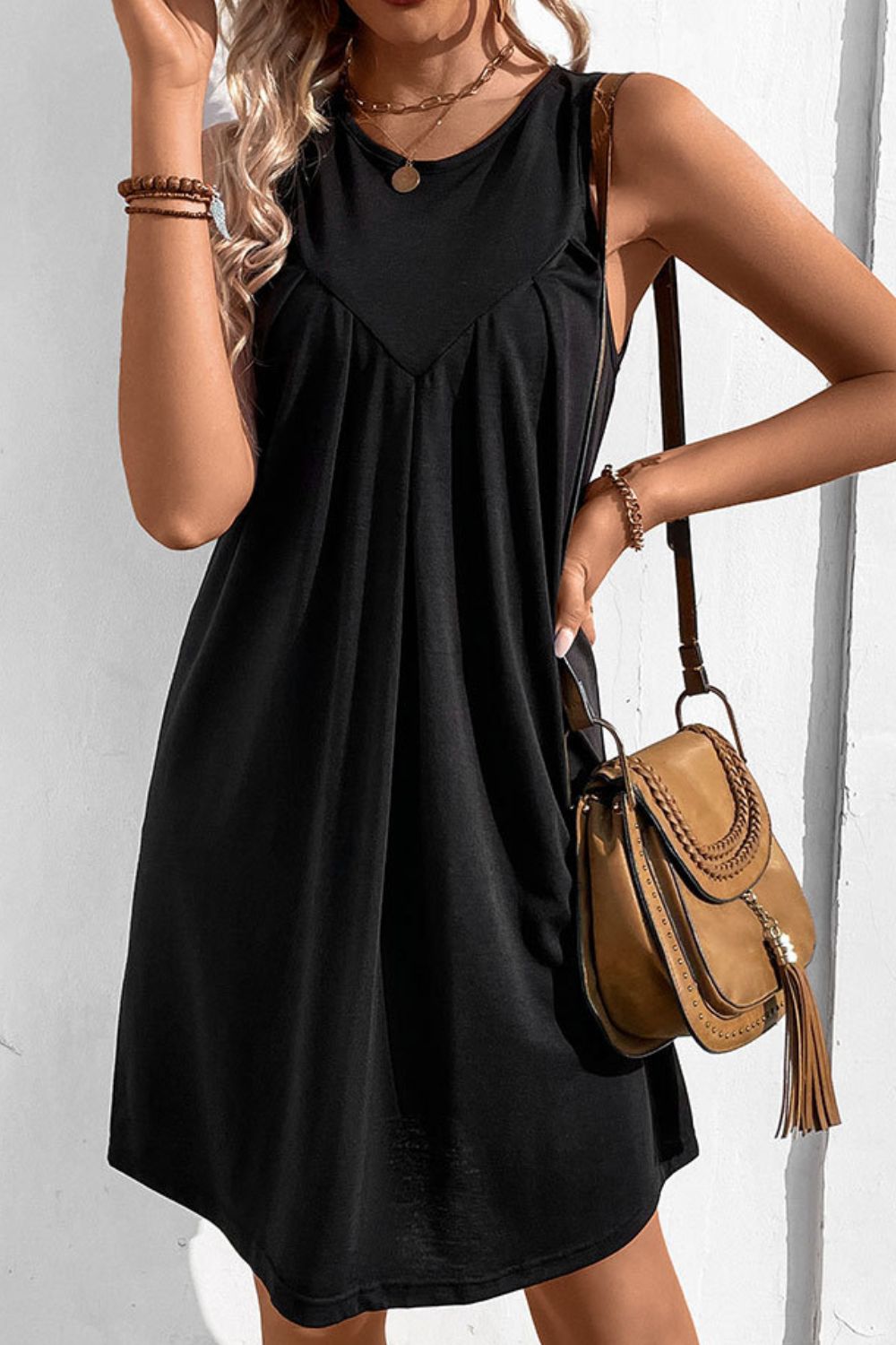 Round Neck Sleeveless Mini Dress The Stout Steer