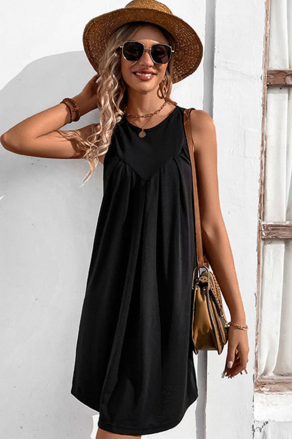 Round Neck Sleeveless Mini Dress The Stout Steer