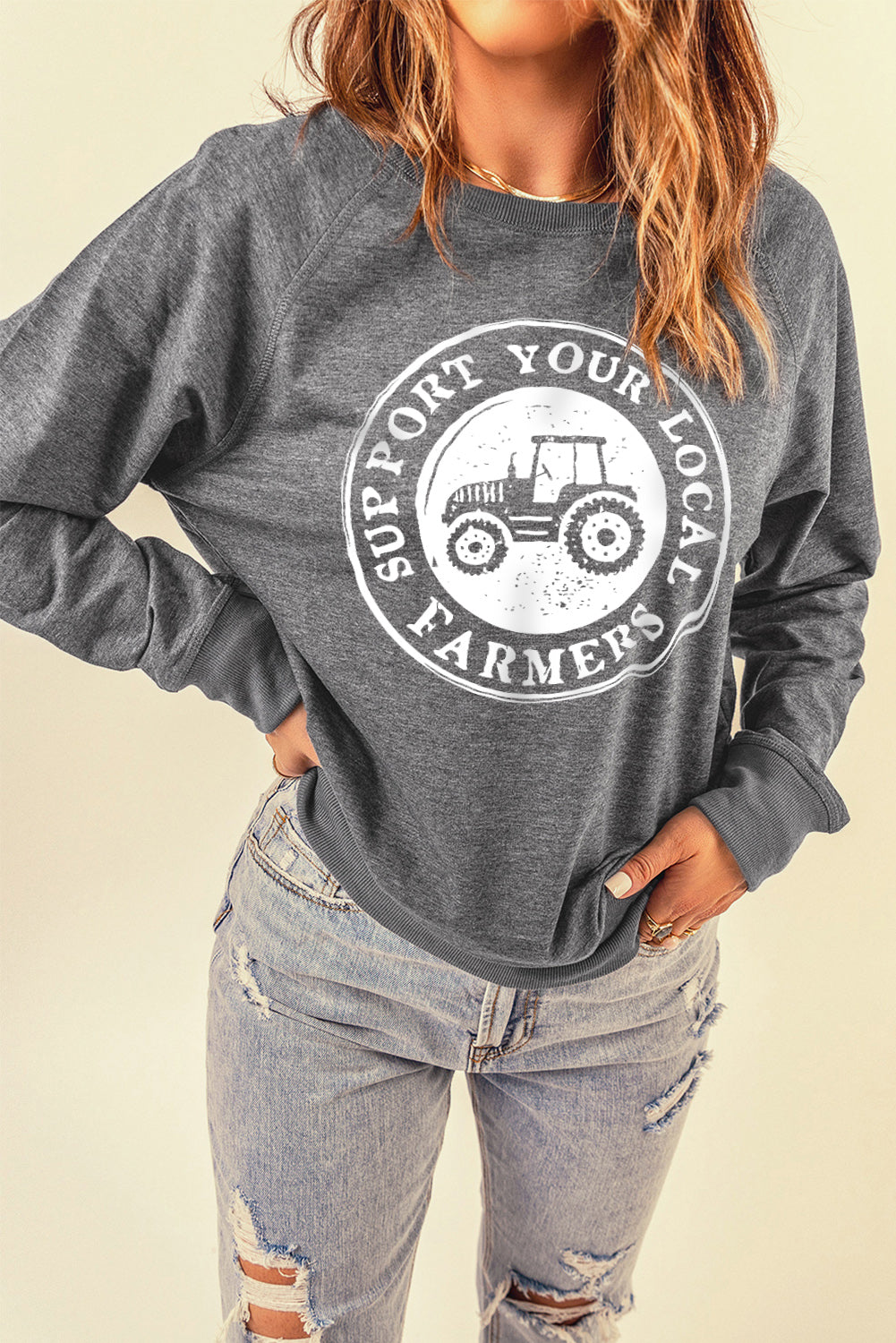 SUPPORT YOUR LOCAL FARMERS Graphic Sweatshirt The Stout Steer