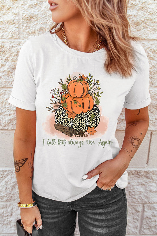Short Sleeve Round Neck Pumpkin Graphic Tee The Stout Steer