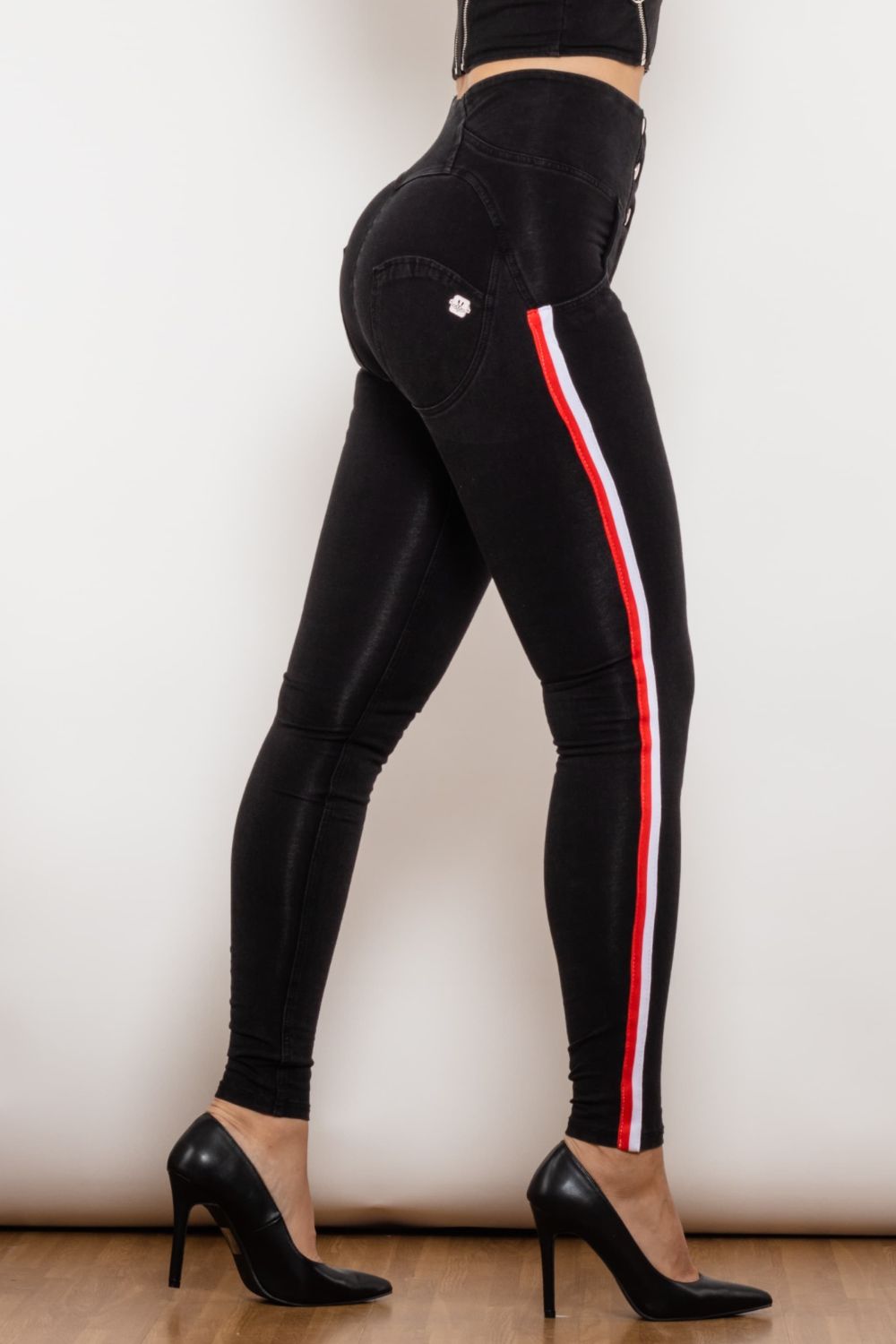 Side Stripe Buttoned Skinny Jeans The Stout Steer
