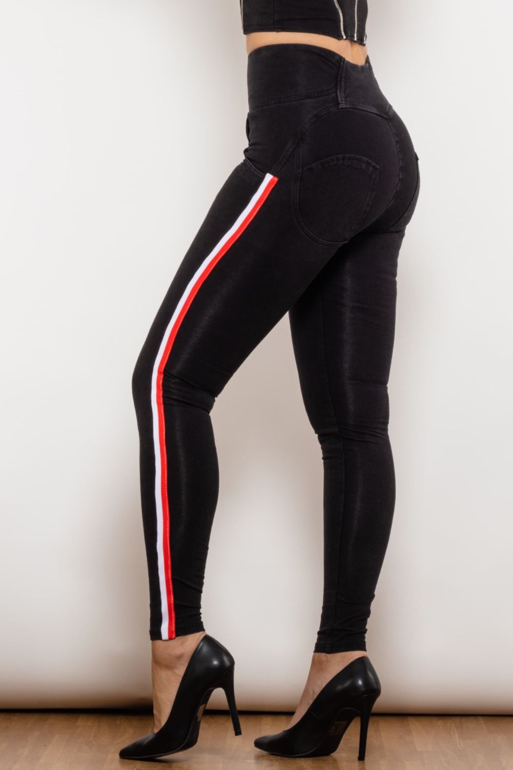 Side Stripe Buttoned Skinny Jeans The Stout Steer