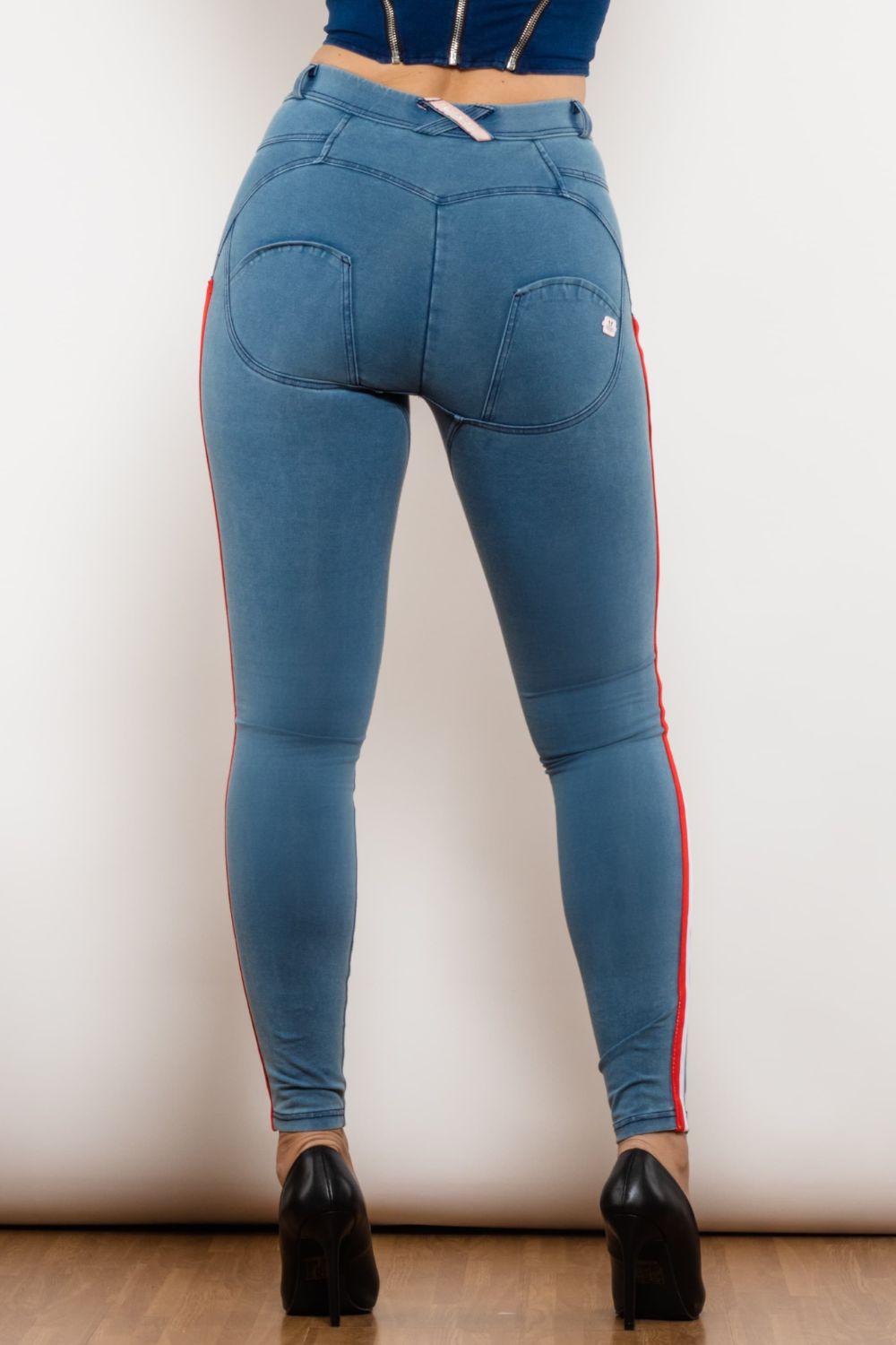 Side Stripe Contrast Buttoned Skinny Jeans The Stout Steer