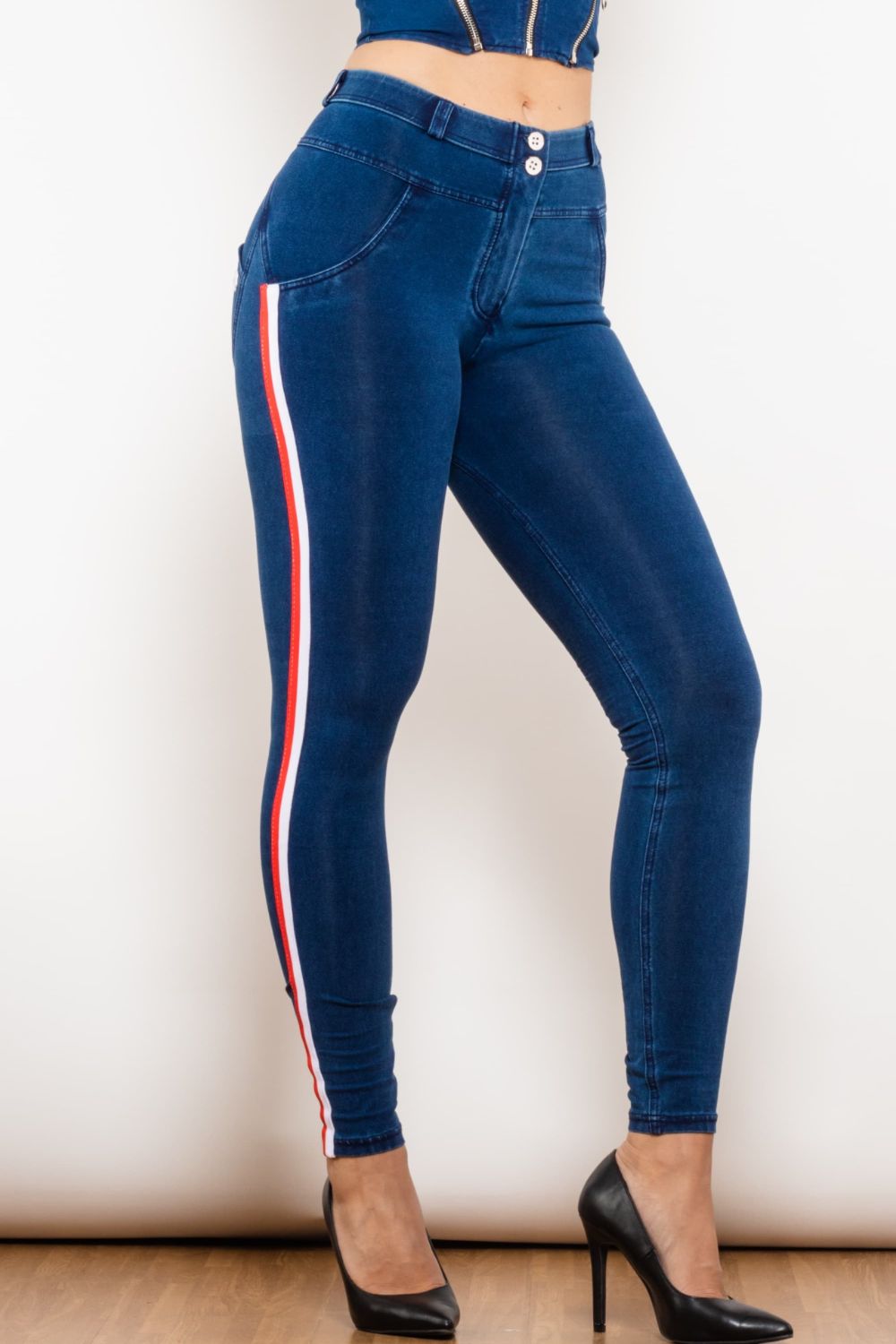Side Stripe Skinny Jeans The Stout Steer