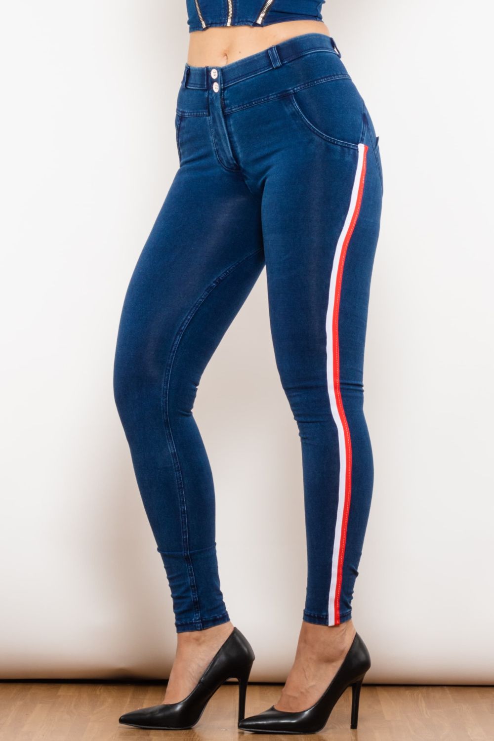 Side Stripe Skinny Jeans The Stout Steer