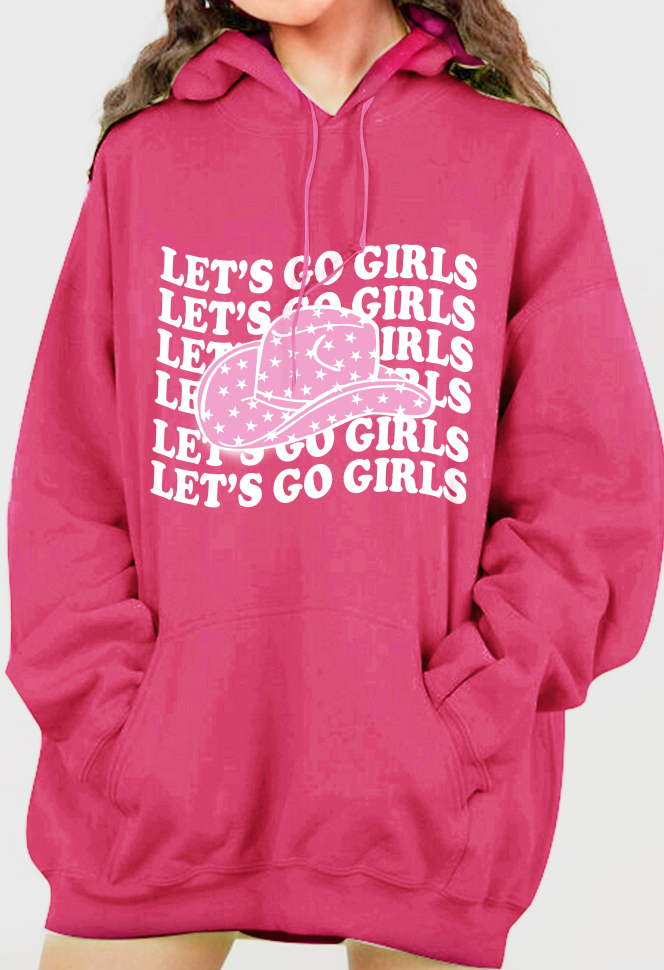 Simply Love Simply Love Full Size LET’S GO GIRLS Graphic Dropped Shoulder Hoodie The Stout Steer