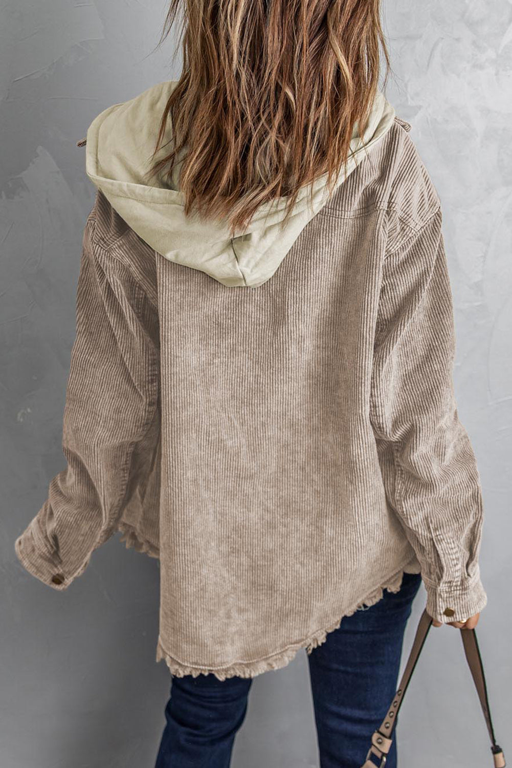 Snap Front Hooded Corduroy Shacket The Stout Steer