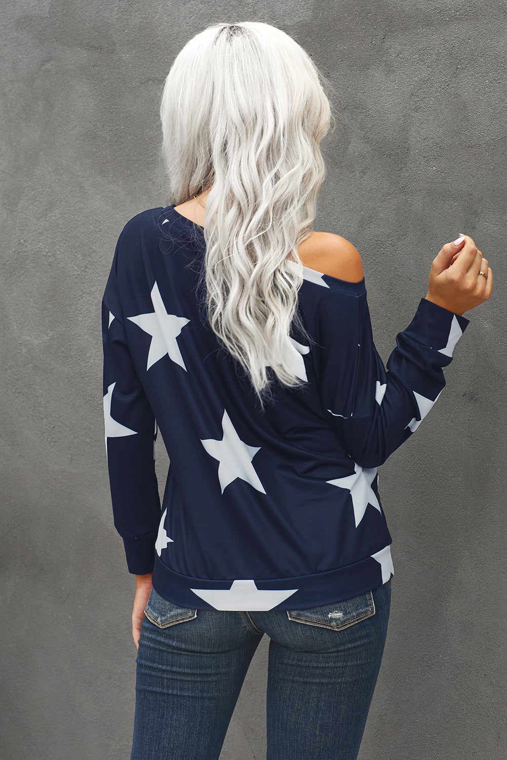 Star Print Long Sleeve Sweatshirt The Stout Steer