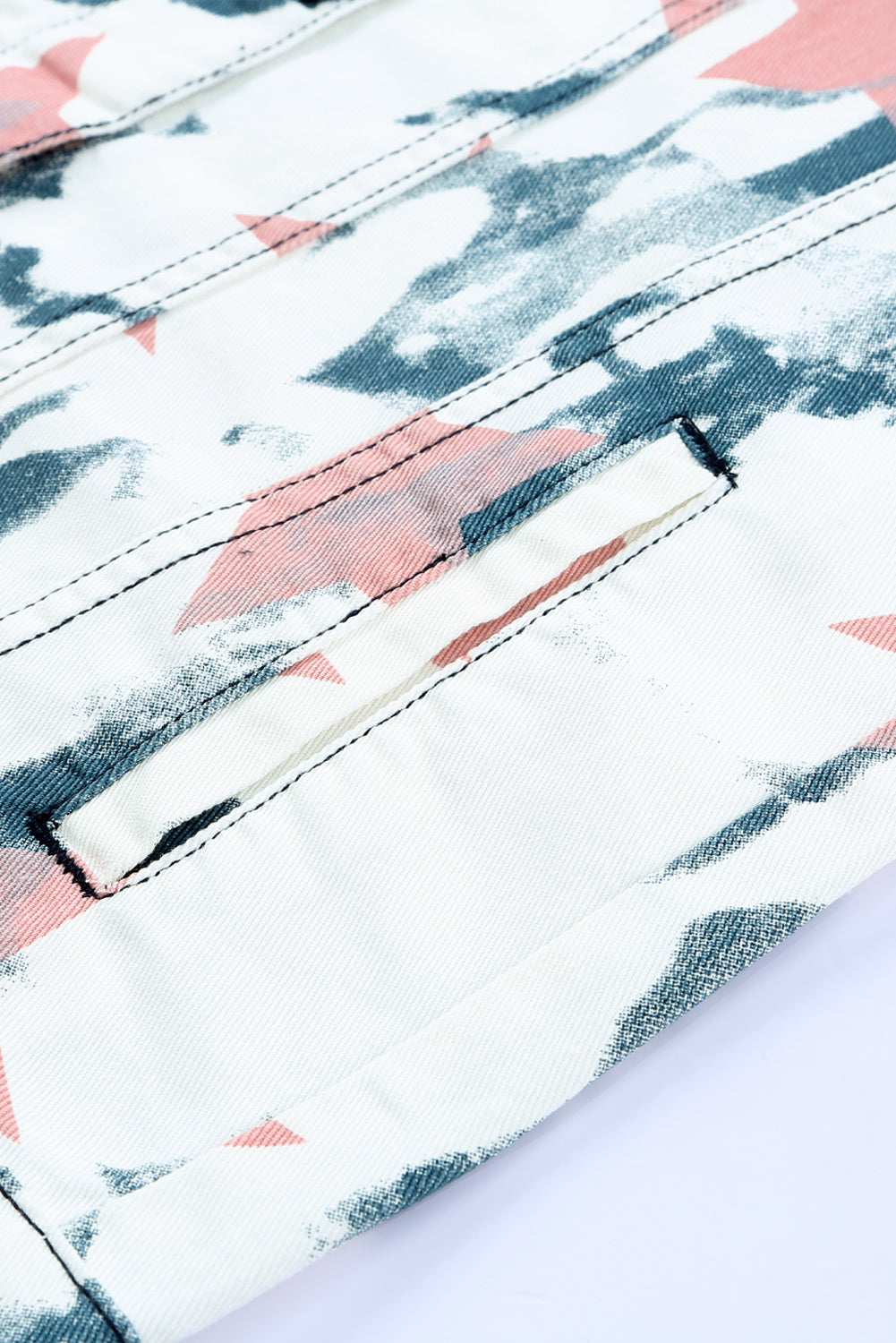 Star Tie-Dye Button Down Denim Jacket The Stout Steer