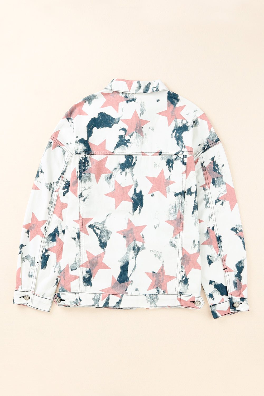 Star Tie-Dye Button Down Denim Jacket The Stout Steer