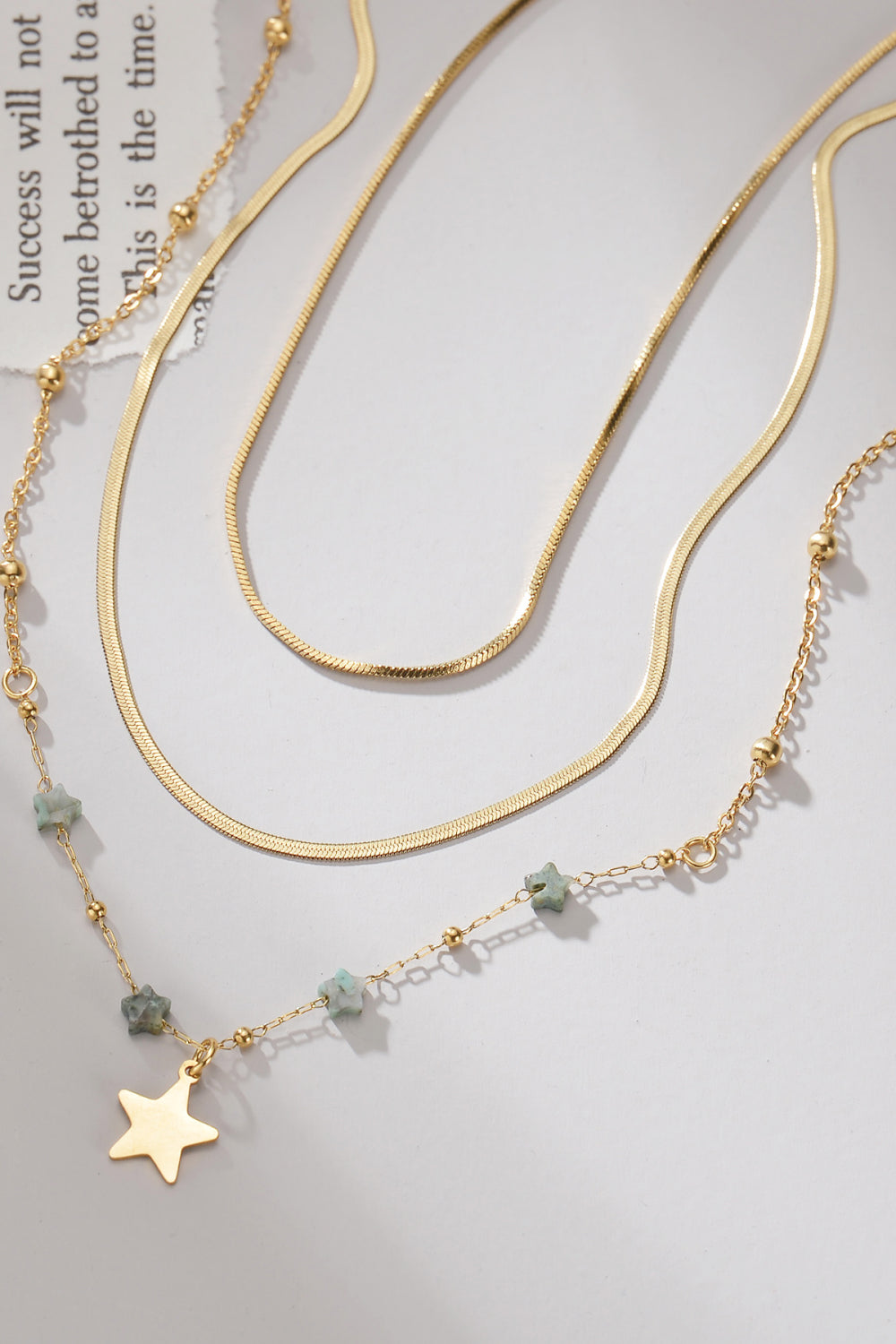 Star Triple-Layered Stainless Steel Necklace The Stout Steer