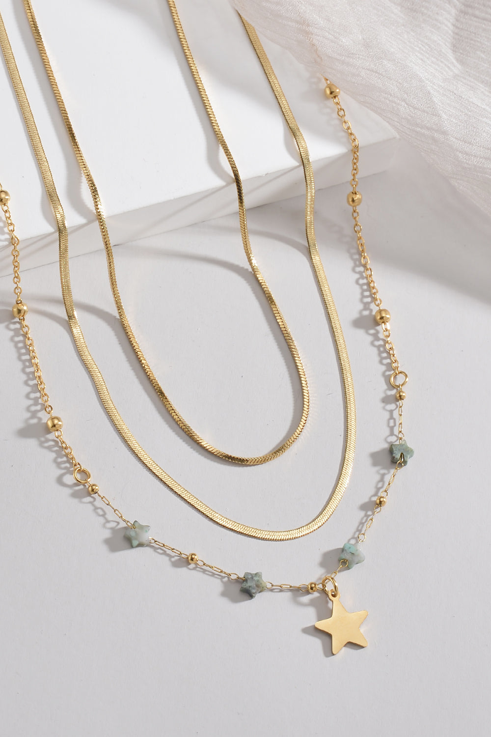 Star Triple-Layered Stainless Steel Necklace The Stout Steer
