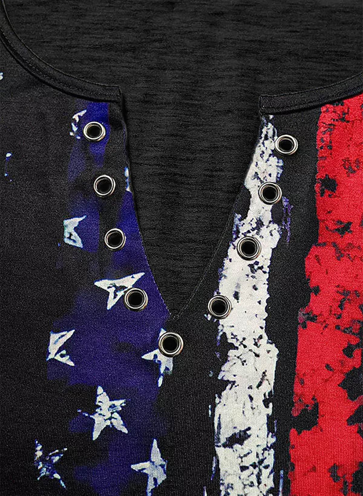 Star and Stripe Notched Neck Tank The Stout Steer