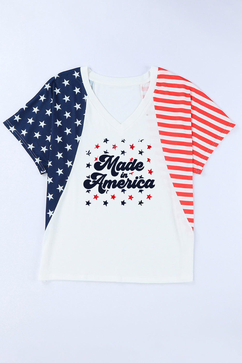 Stars and Stripes V-Neck Tee Shirt The Stout Steer