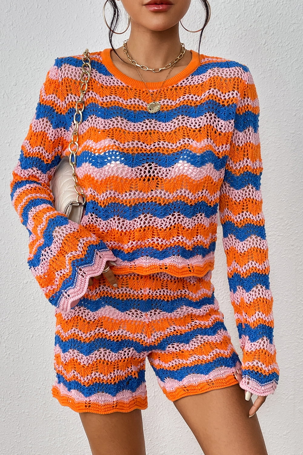 Striped Sweater and Knit Shorts Set The Stout Steer