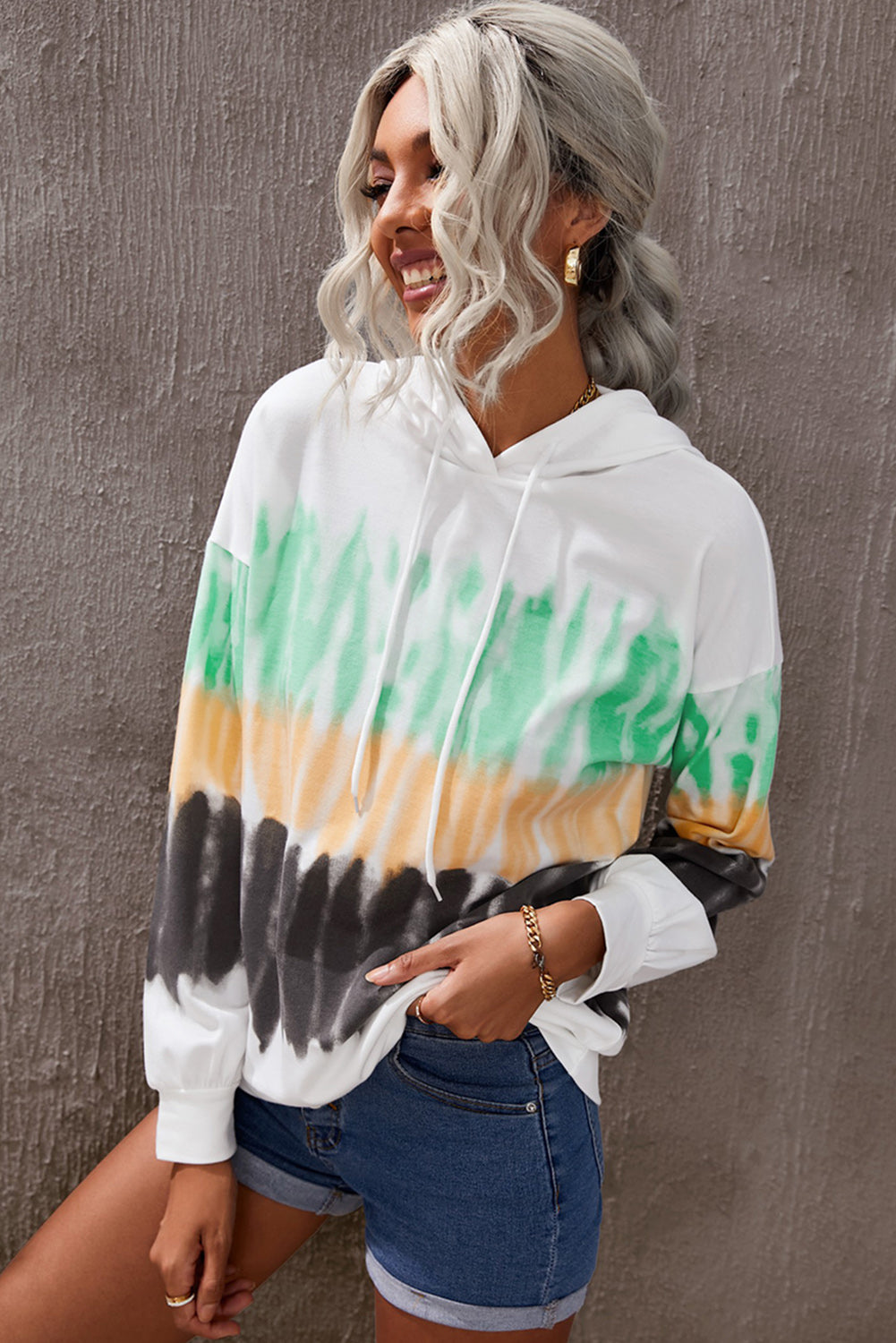 Tie-Dye Drawstring Pullover Hoodie The Stout Steer