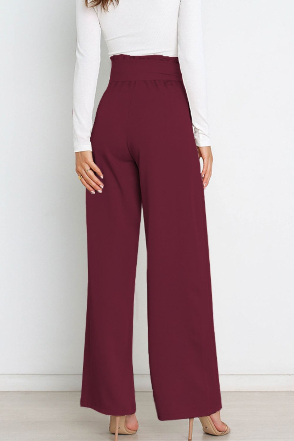 Tie Front Paperbag Wide Leg Pants The Stout Steer