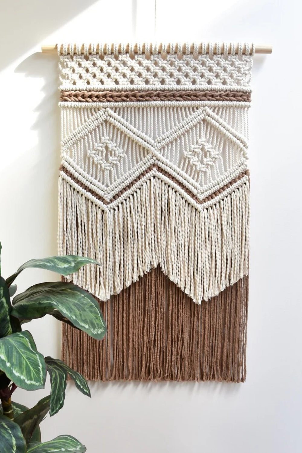 Two-Tone Handmade Macrame Wall Hanging The Stout Steer