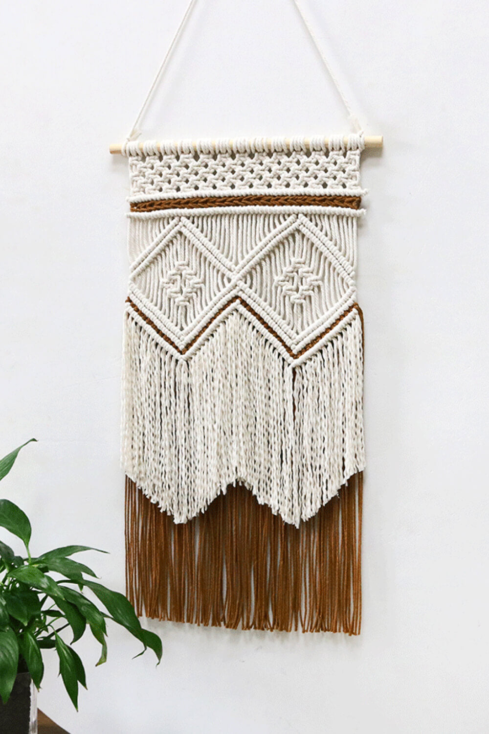 Two-Tone Handmade Macrame Wall Hanging The Stout Steer