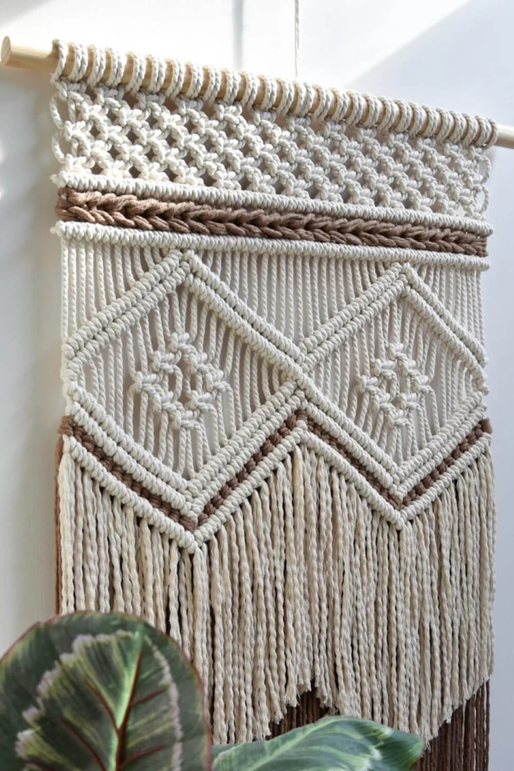 Two-Tone Handmade Macrame Wall Hanging The Stout Steer