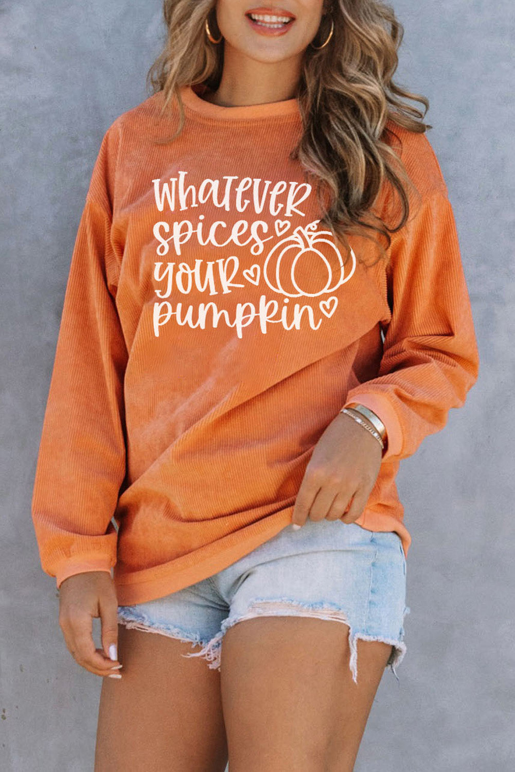 WHATEVER SPICES YOUR PUMPKIN Graphic Sweatshirt The Stout Steer