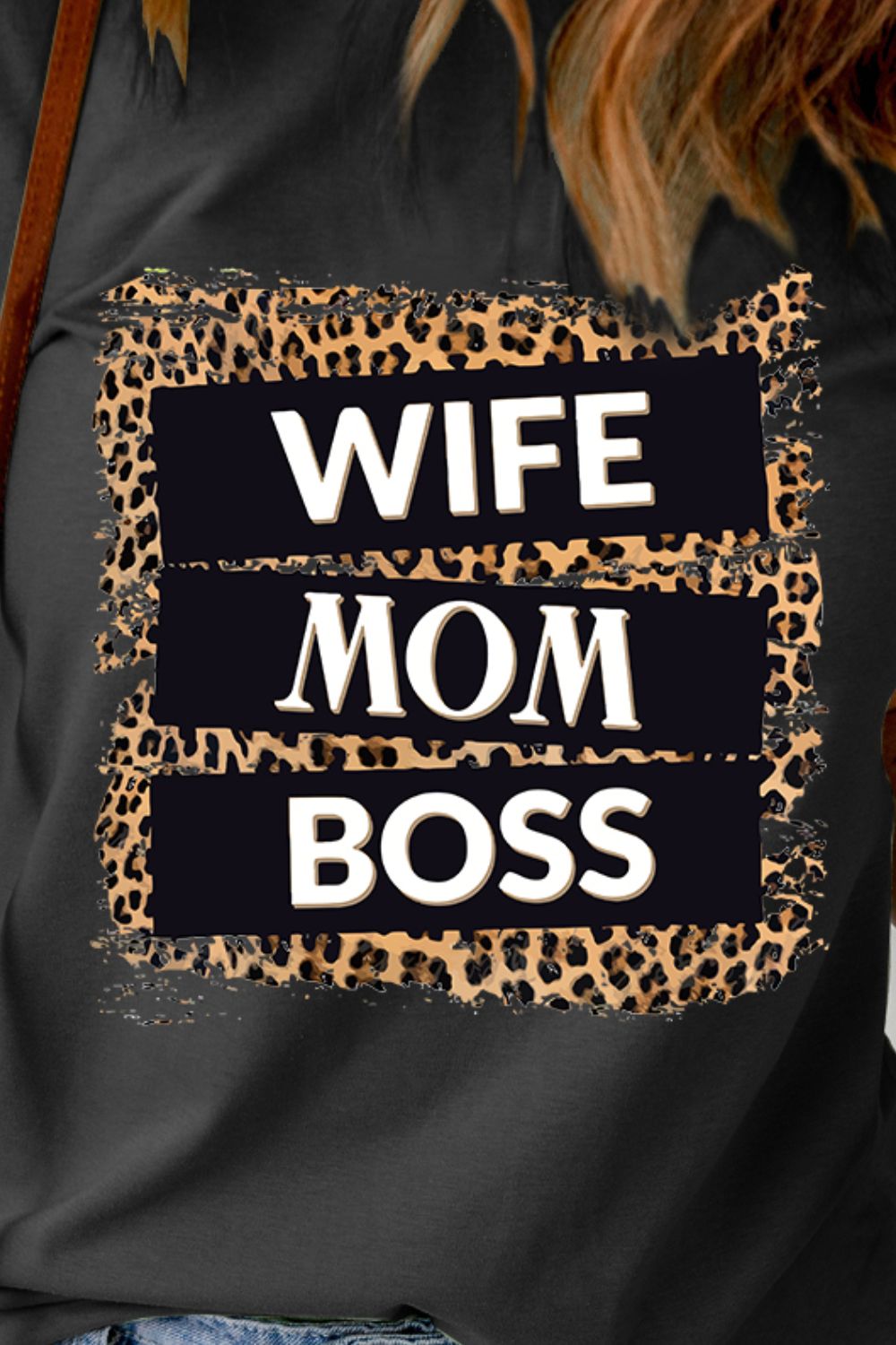 WIFE MOM BOSS Leopard Graphic Tee The Stout Steer