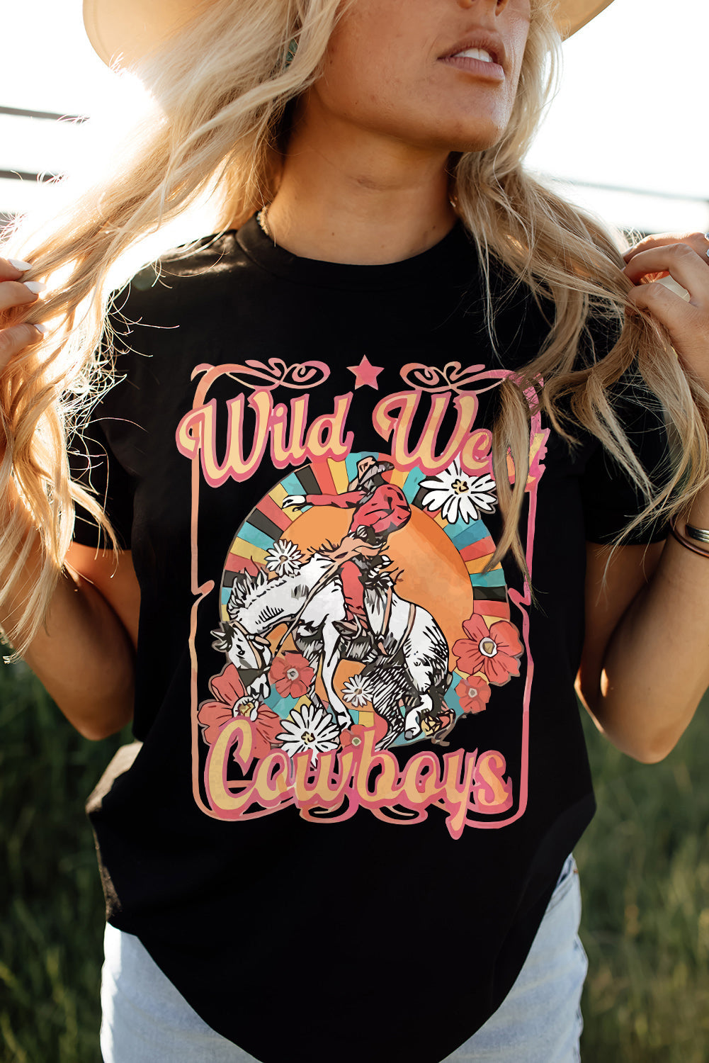 WILD WEST COWBOYS Graphic Tee Shirt The Stout Steer