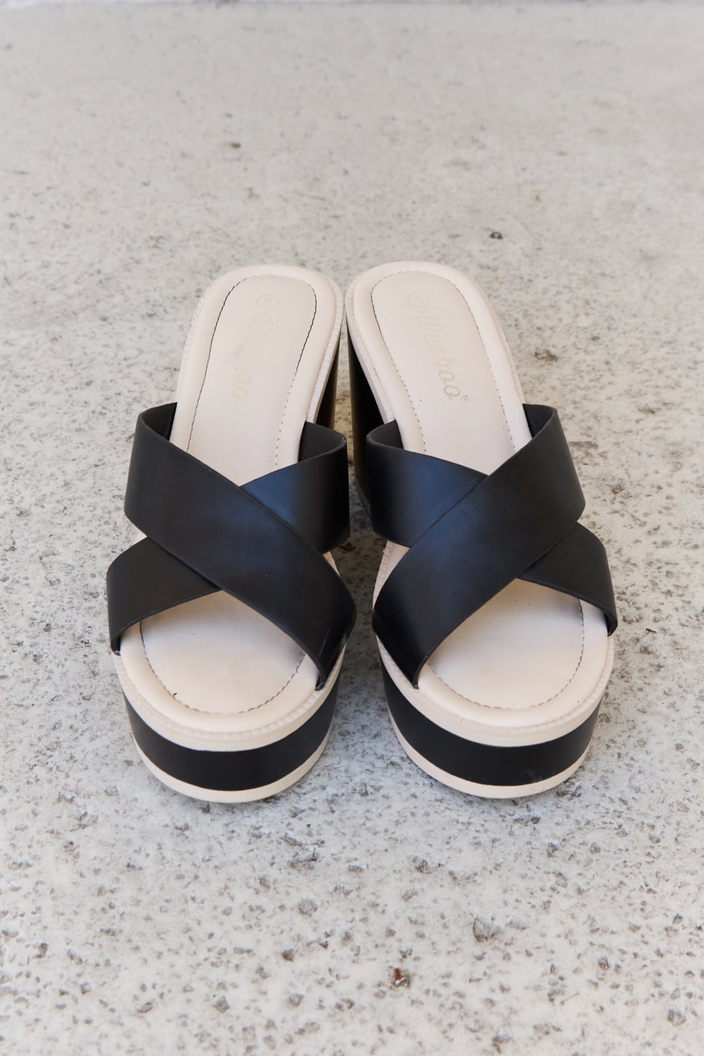 Weeboo Cherish The Moments Contrast Platform Sandals in Black The Stout Steer