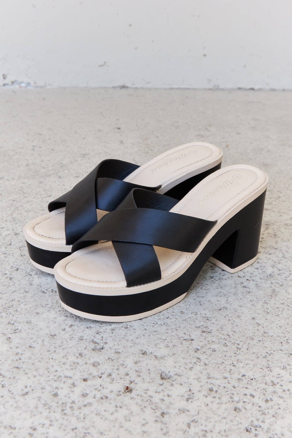 Weeboo Cherish The Moments Contrast Platform Sandals in Black The Stout Steer