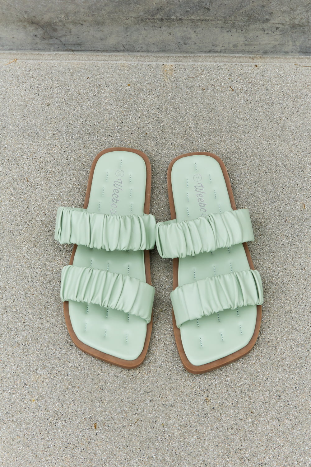 Weeboo Double Strap Scrunch Sandal in Gum Leaf The Stout Steer