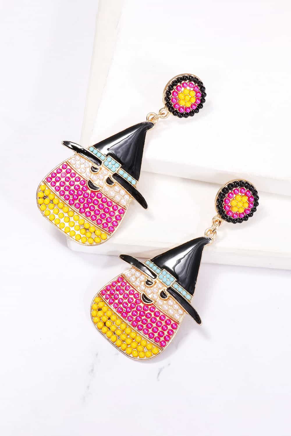 Witch's Hat Shape Synthetic Pearl Dangle Earrings The Stout Steer