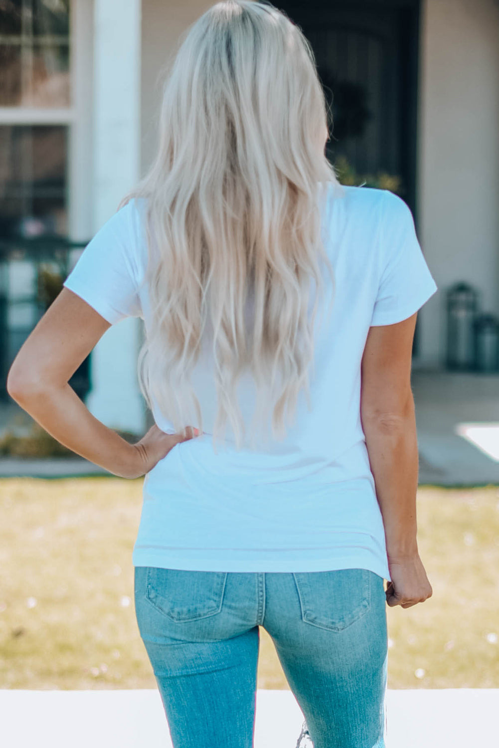 Women Graphic Round Neck Tee Shirt The Stout Steer