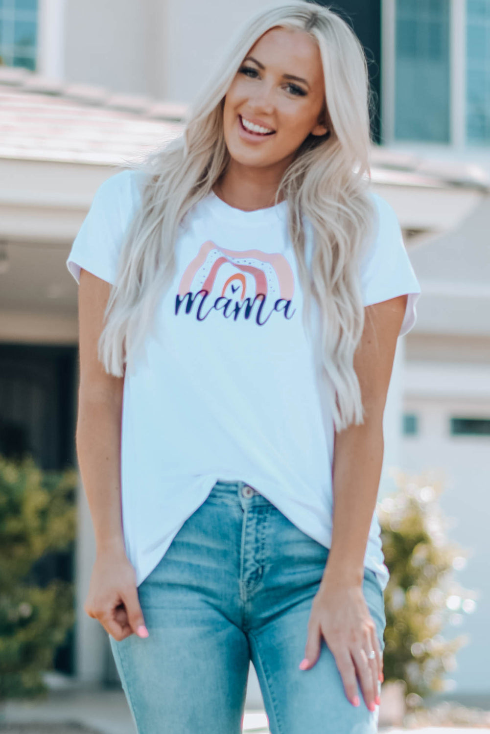 Women Graphic Round Neck Tee Shirt The Stout Steer