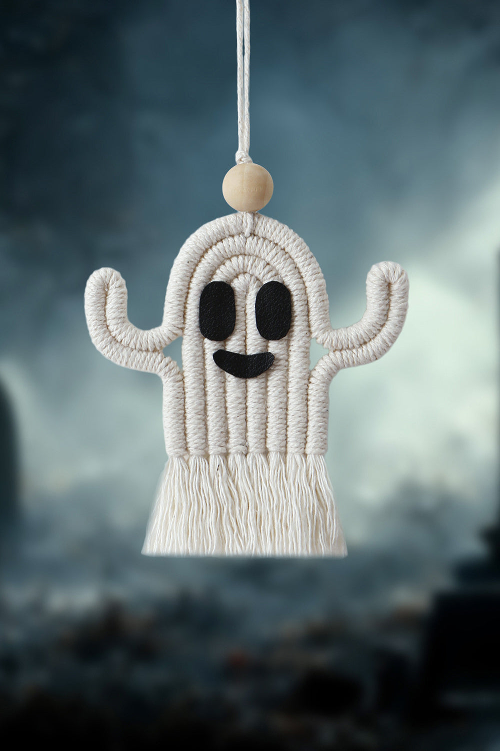 Wood Bead Fringe Ghost Shape Macrame Key Chain The Stout Steer