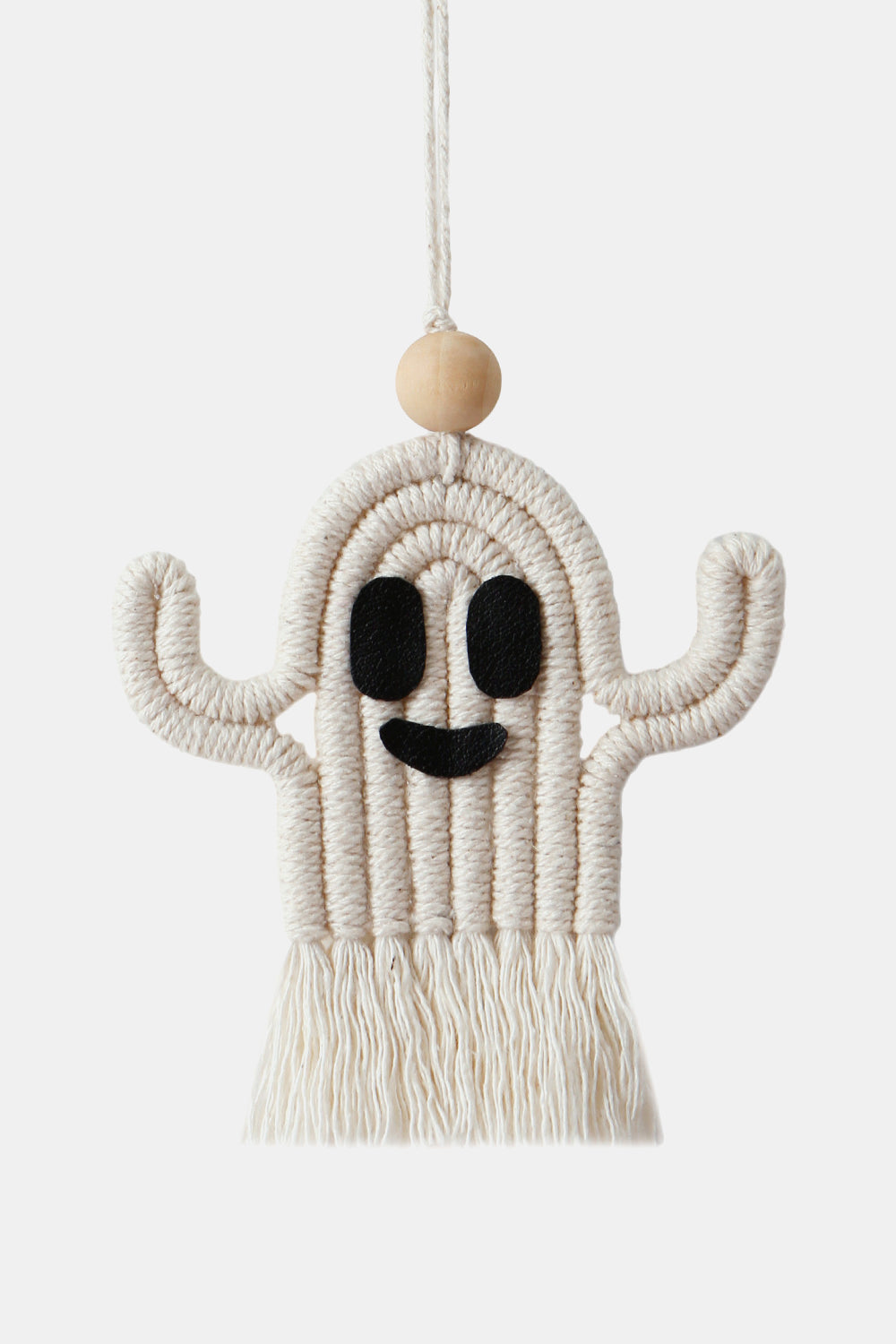 Wood Bead Fringe Ghost Shape Macrame Key Chain The Stout Steer