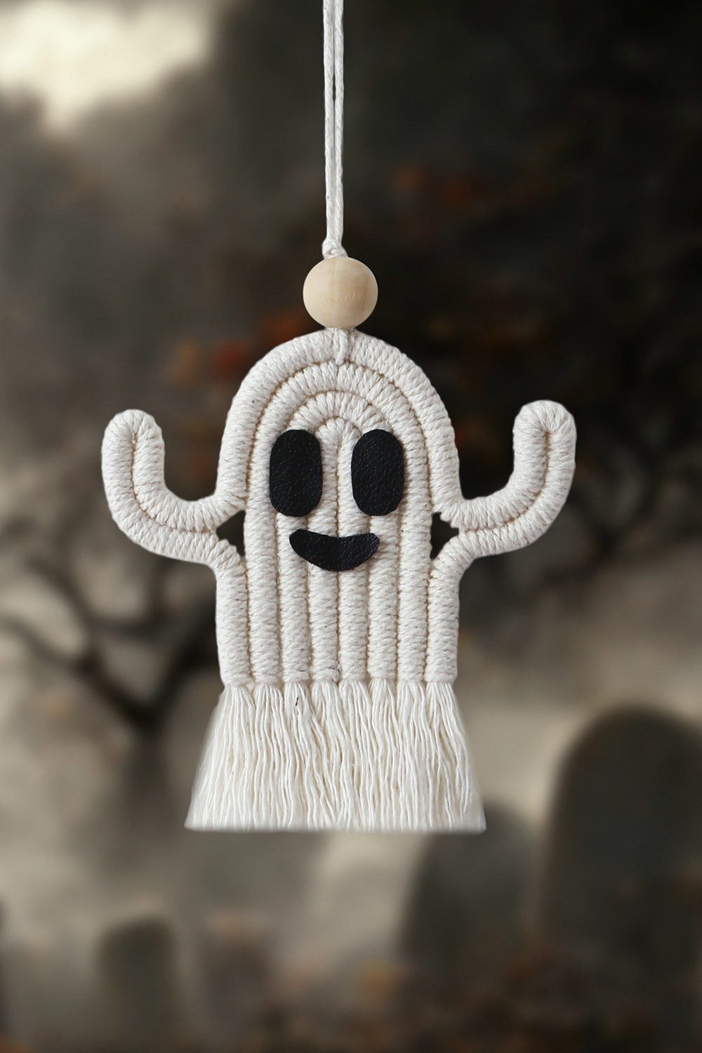Wood Bead Fringe Ghost Shape Macrame Key Chain The Stout Steer
