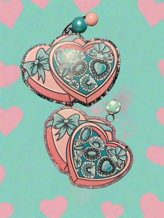 Turquoise Candy Heart Box Freshie