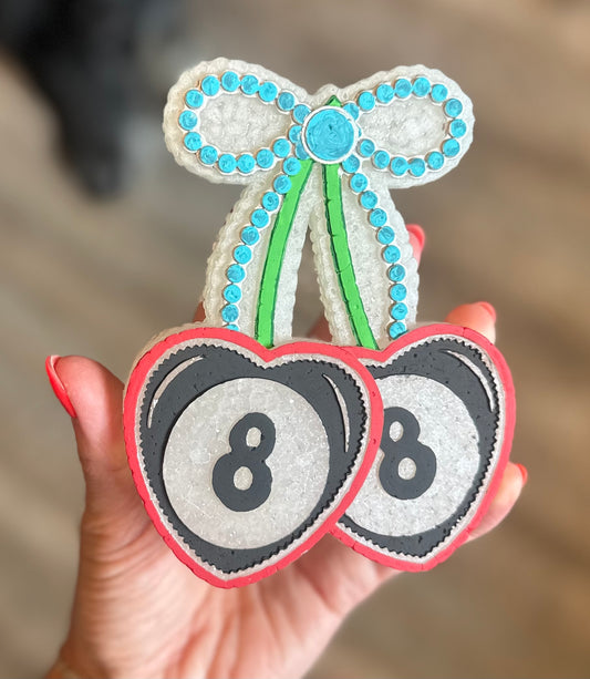 8 Ball Cherries Bow Freshie