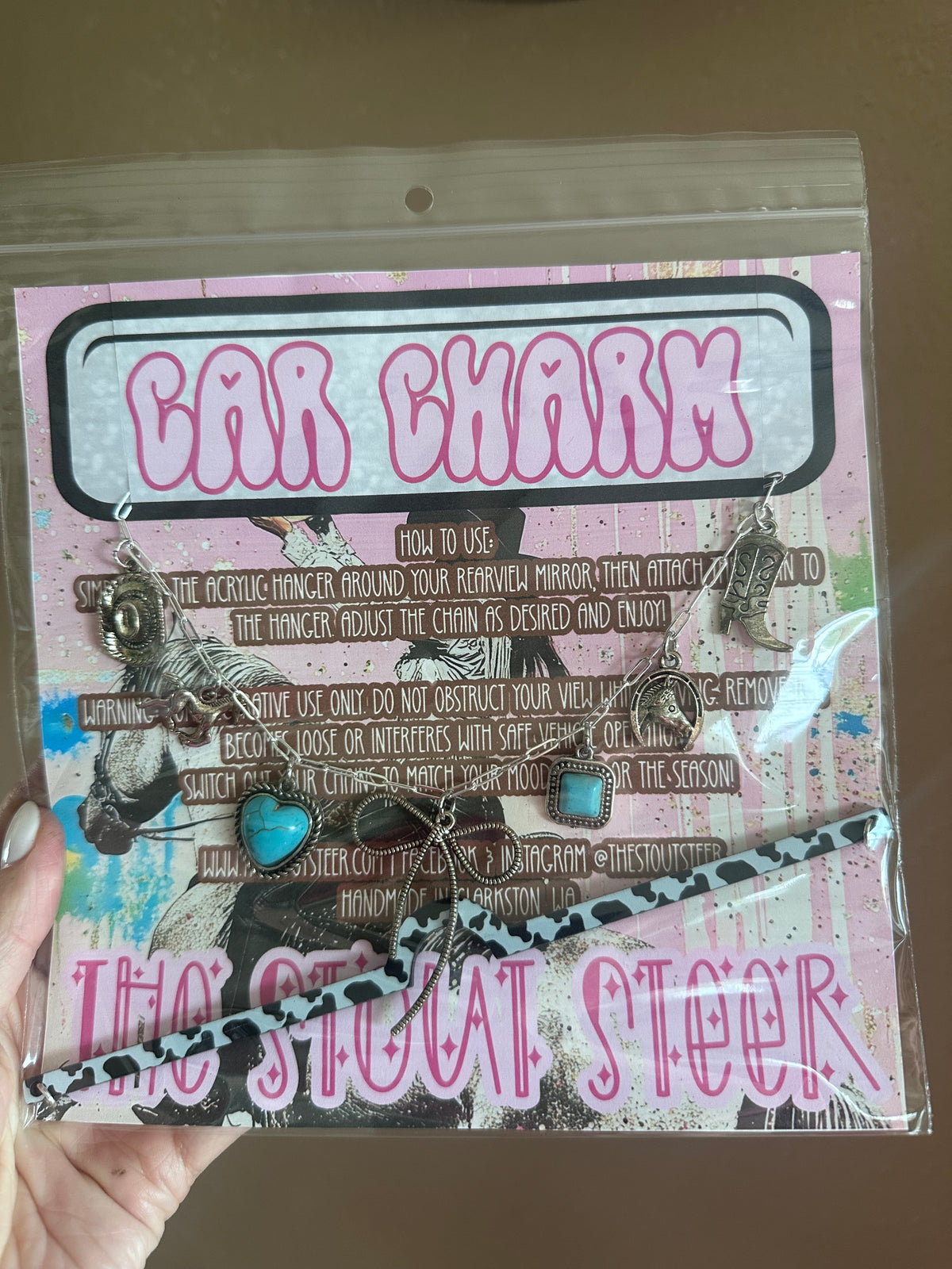 Buckle Bunny Car Charm