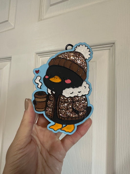 Winter Duck With Coffee Freshie