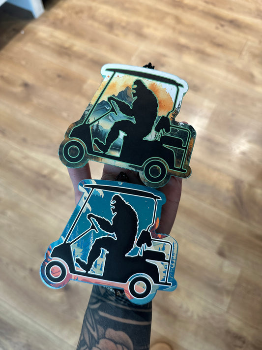 Sasquatch In Golf Cart Freshie