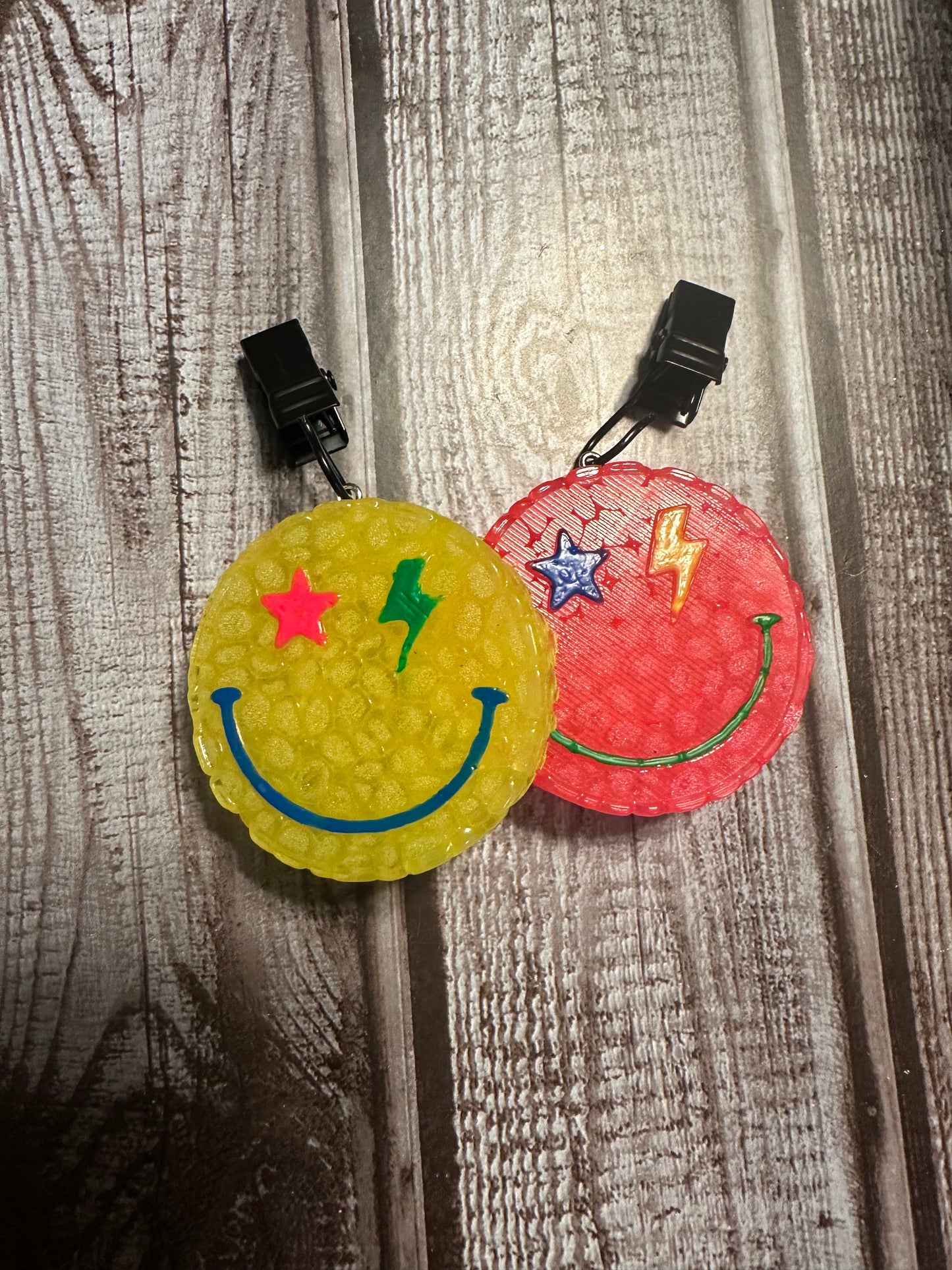 Star & Bolt Smiley Face Vent Clips Freshie